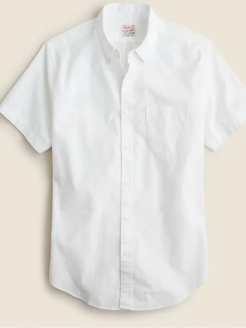 J Crew Classic Short-sleeve Broken-in Organic Cotton Oxford Shirt